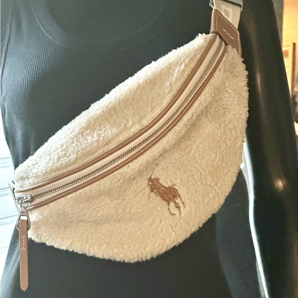 Polo by Ralph Lauren Cream and Brown Sherpa Crossbody Bag